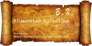 Blumenthal Kiliána névjegykártya
